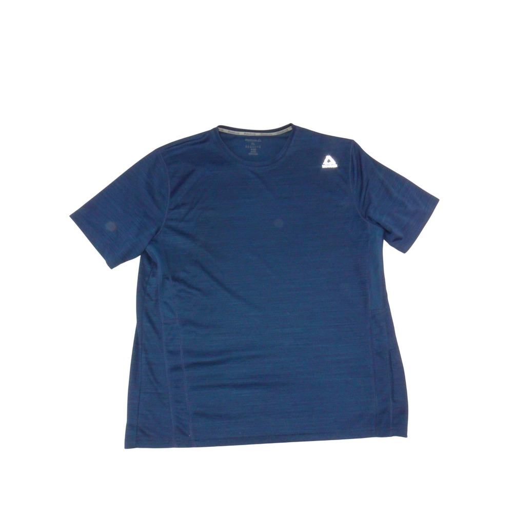 Reebok Speedwick Mens XL Navy Blue Heathered Short Sleeve Training Shirt